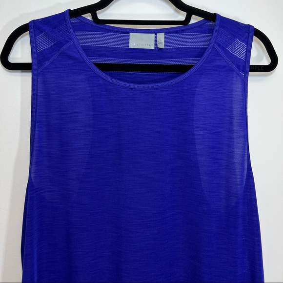 Athleta Racerback Sheer Striped Tank Top Athletic Athleisure Active Wear Purple - Picture 7 of 12